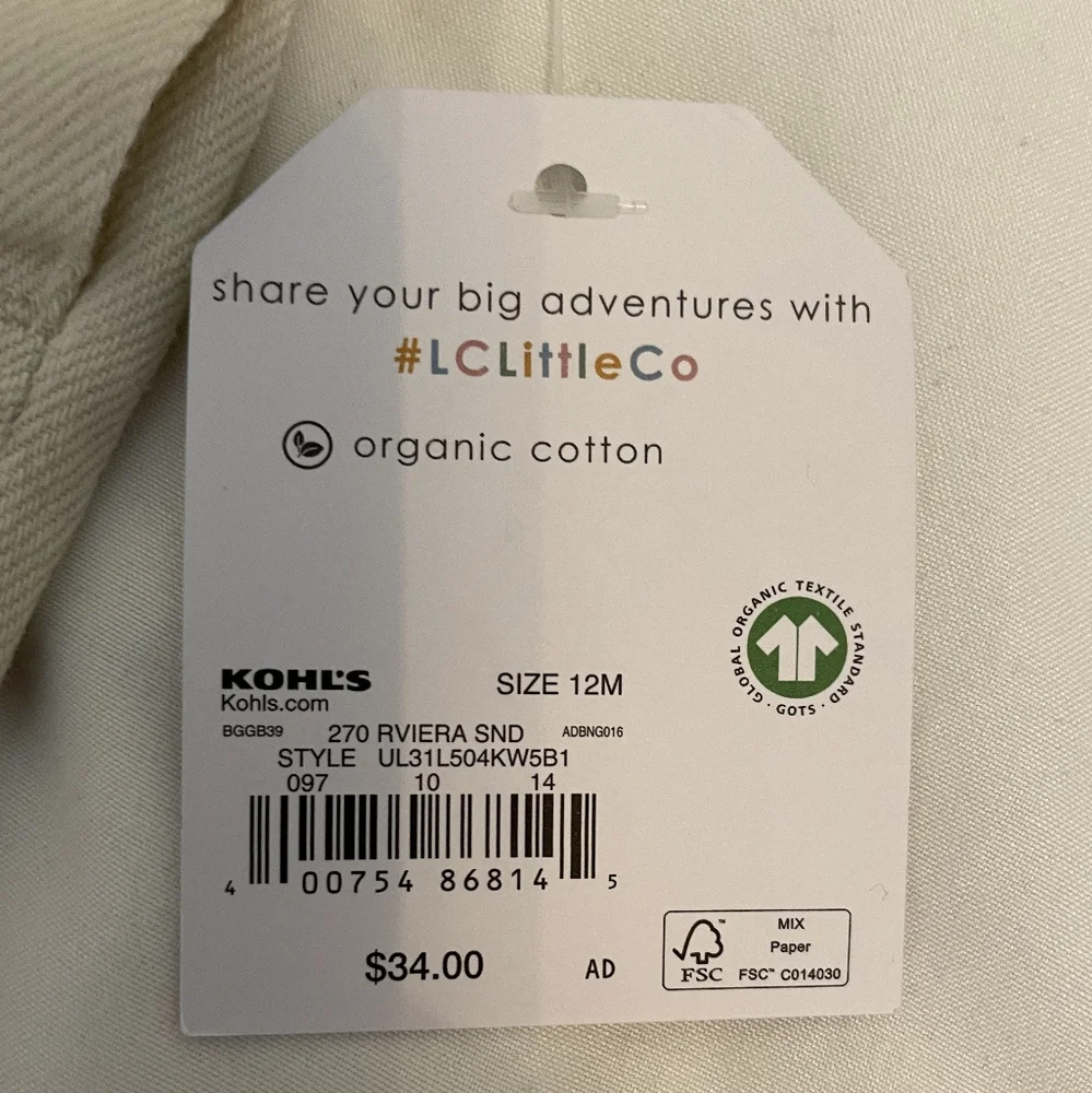 NWT Lauren Conrad LC Little Co Khaki Baby Overalls - 12 Mos - Picture 3 of 4